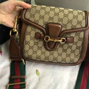 Gucci Lady Web  Leather Cross Body Bag